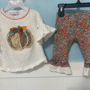 Fall Thanksgiving Pumpkin Outfit 12 month baby